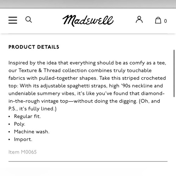 TEXTURE & THREAD by MADEWELL NWOT Tie Shoulder Tank‎ Top in Rainbow Crochet - Picture 9 of 9